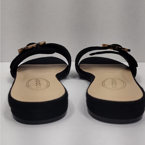 Scoop Women's Black Slide Sandals with Tortoise Buckle size 8 brand new w/box - Picture 5 of 7